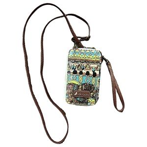 Sakroots Convertible Wallet Wristlet Crossbody Aztec Colorful Zip-Up Bag